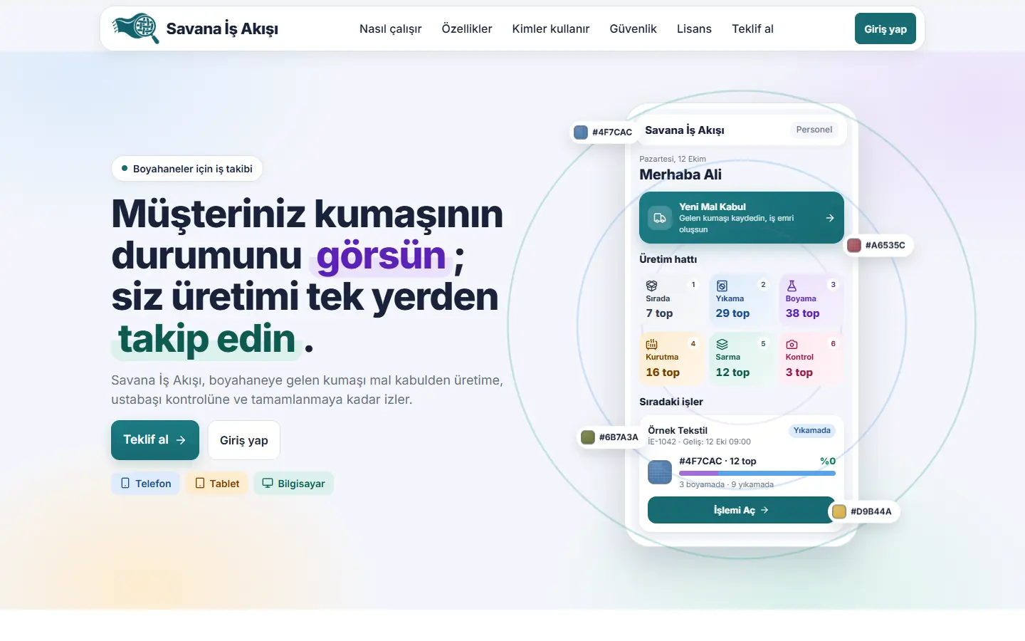 Savana İş Akışı tanıtım sayfası