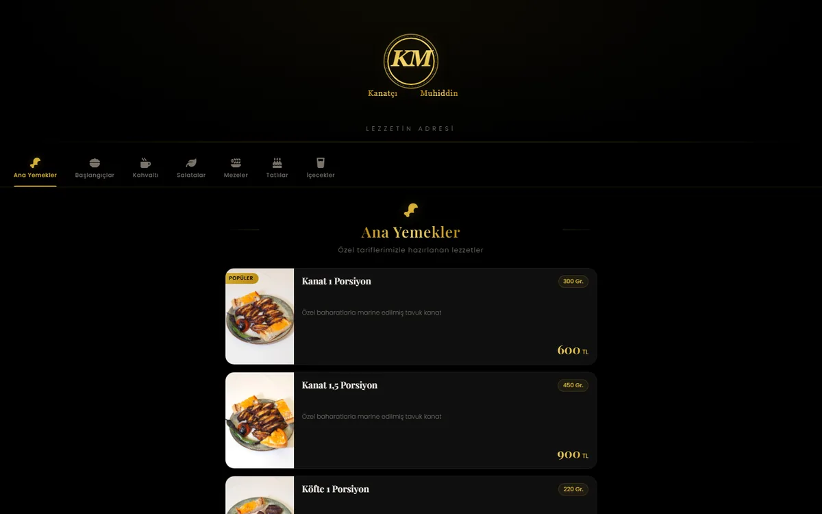 Kanatçı Muhiddin web sitesi ekran görüntüsü